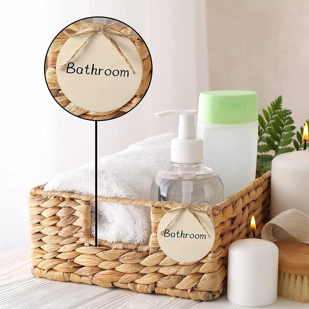 Round Wooden Hanging Sign with Laser-Engraved Handwritten Label