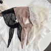 Triangle Scarf Scarf Female French Retro Solid Color Headscarf Hollow Small Scarf Triangle Scarf Waist Silk Scarf