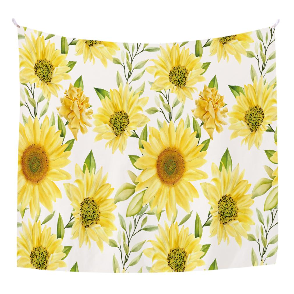 Sunflower Hanging Cloth Background Cloth Bedroom Decoration Cloth Room Headboard Wall Hanging Living Room Hanging Blanket