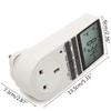 12/24 Hours White Digital LCD Display Plug-in Programmable Timer Switch Socket 7 Day ABS New