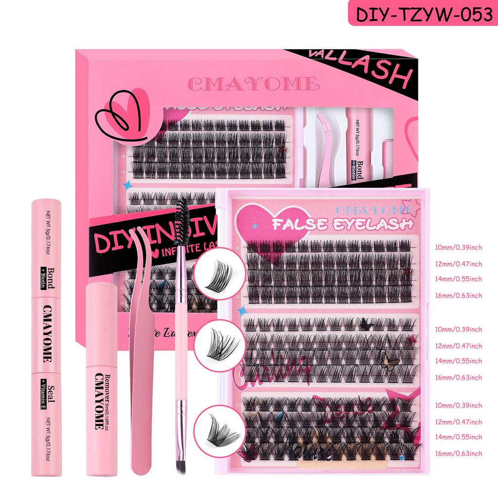 148 Clusters Mixed C-Song False Eyelash Set Diy Segmented Large-Capacity Thick Eyelashes