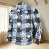 Men's Casual Long Sleeve Neck T-Shirt with Christmas Print, Holiday Party Top