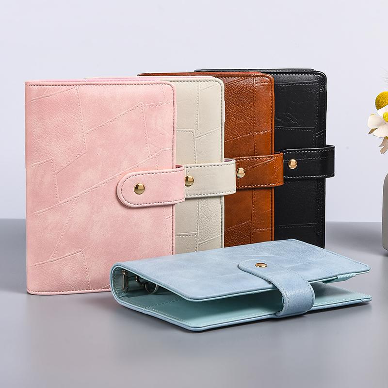 A6 Splicing Retro Style PU Leather DIY Binder Notebook Only Cover Diary Books Schedule Covers School Stationery