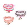 Bohemian Beaded Bracelet Wrap Multilayered Charm Leaf Wrap Wrist Bracelets Fashion Jewelry