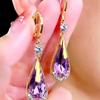 Purple Water Drops Earring Buckle Earrings for Women Simple Fashion Design Earrings