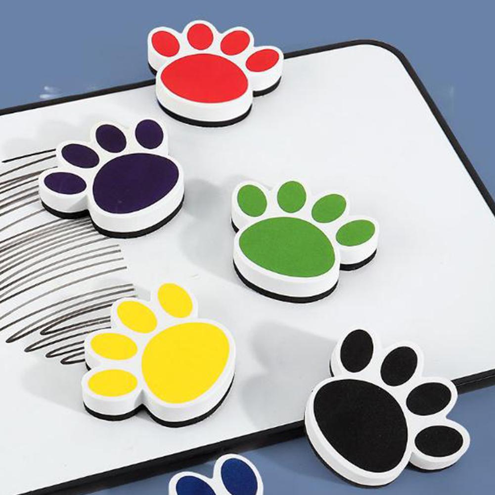 Vibrant Color Non-Scratch Surface Ergonomic Grip Magnetic Whiteboard Eraser Cartoon Bear Footprints EVA Blackboard Eraser