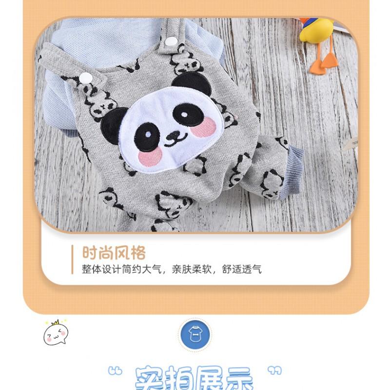 Warm 4-Leg Dog Jumpsuit With Panda Harness Design Small To Medium Breeds Winter Pet Clothing