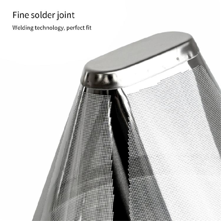 Stainless Steels Coffee Filter Fine Mesh Cone Shape Strainer Easy Cleaning Compatibles with Various Brewing Accessories