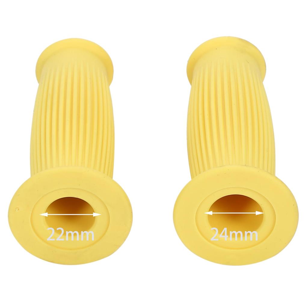 Nakira Motorcycle Grip Moped Handle Barrel Type 0.9 Inch (22.2 Mm) Left and Right Set Rubber F Type (Yellow)