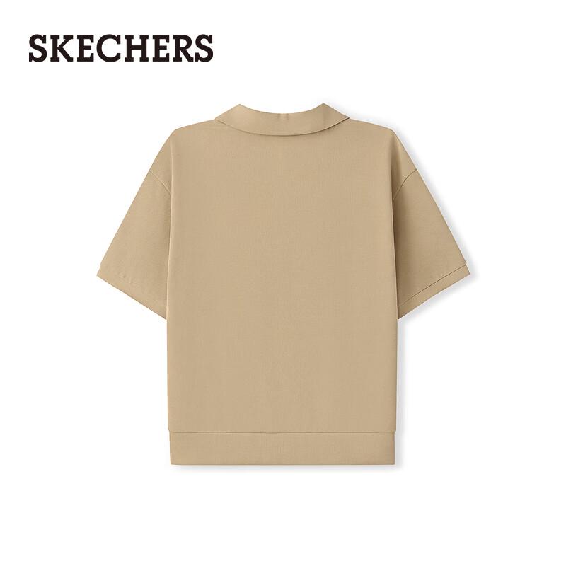 Skechers Klassisches Damen-Strick-Poloshirt mit kurzen Ärmeln L226W064