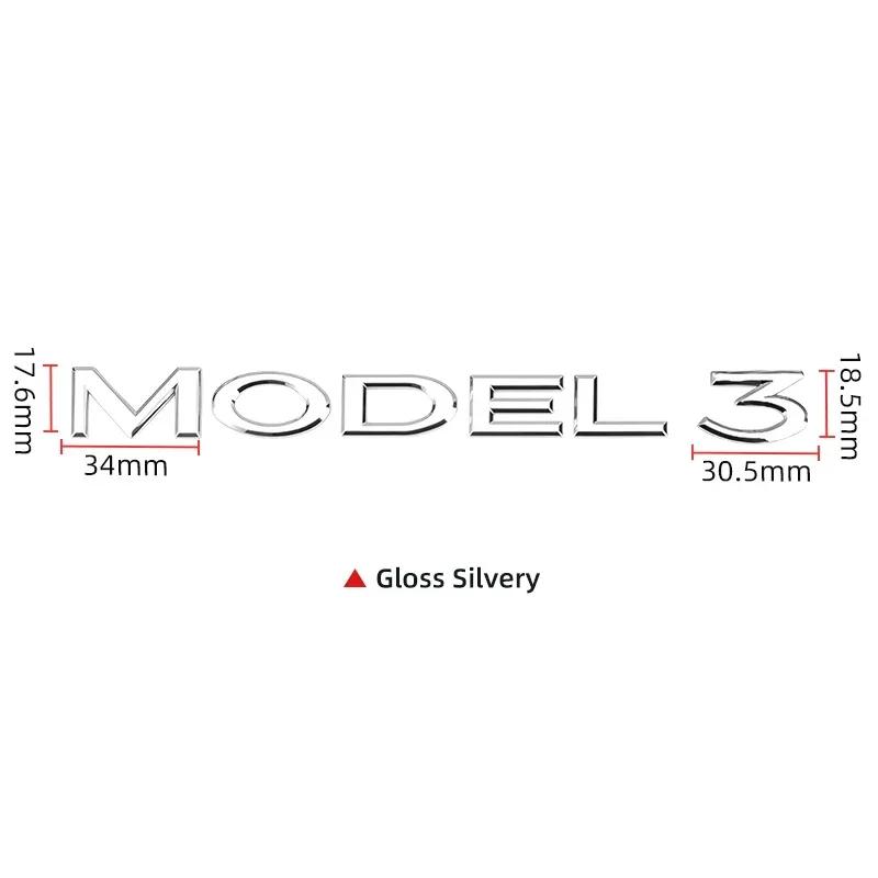 3D Chrome ABS Letters Emblem for Tesla Model Y 3 Car Styling Trunk Badge Sticker Accessories