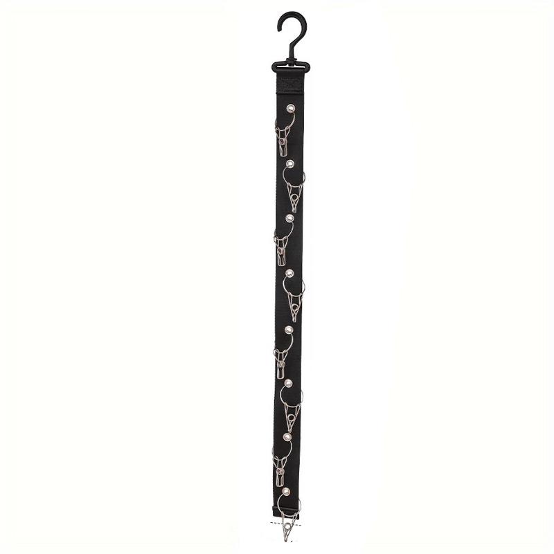 

[HGS]8 Clips Hanging Wall Mounted Rack Closet Organizer Cap Door Free Punch Hat Holder[HGS] чёрный