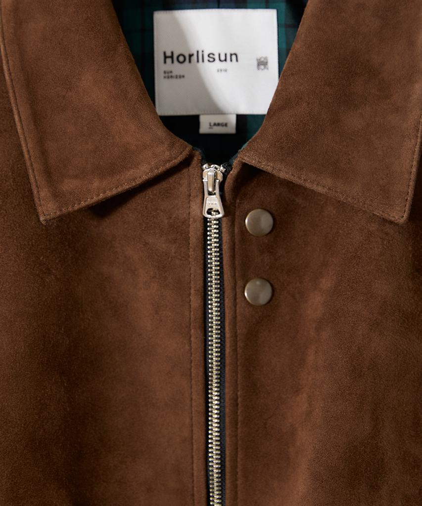 Horlisun Irish Suede Leather Jacket Cognac