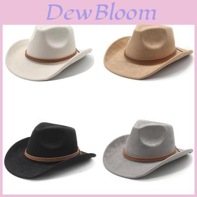 Ethnic Style Suede Felt Dress Hat With Wide Brim For Men Women Autumn Winter
