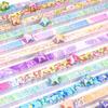 600pcs Oil Painting Star Origami Double Sided Printing Pattern DIY Handmade Paper Folding Art Paper Craft Folding Paper Strips