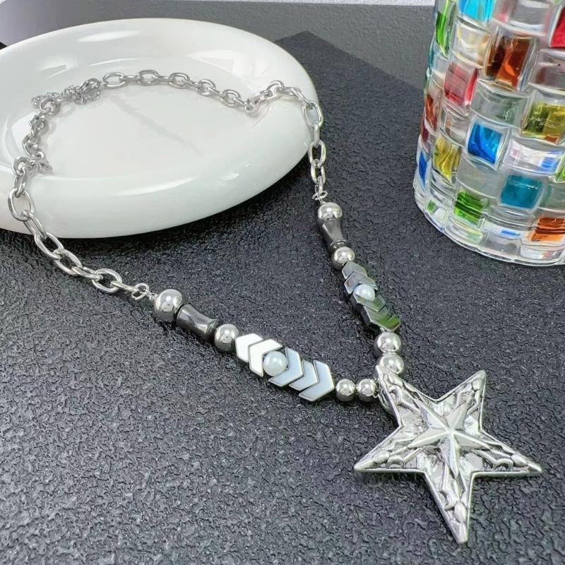 Star Pendant Clavicle Necklace Preal-Decor Stylish Chic Necklace Boho Chunky Chain Jewelry Choker Necklace Perfect Gifts