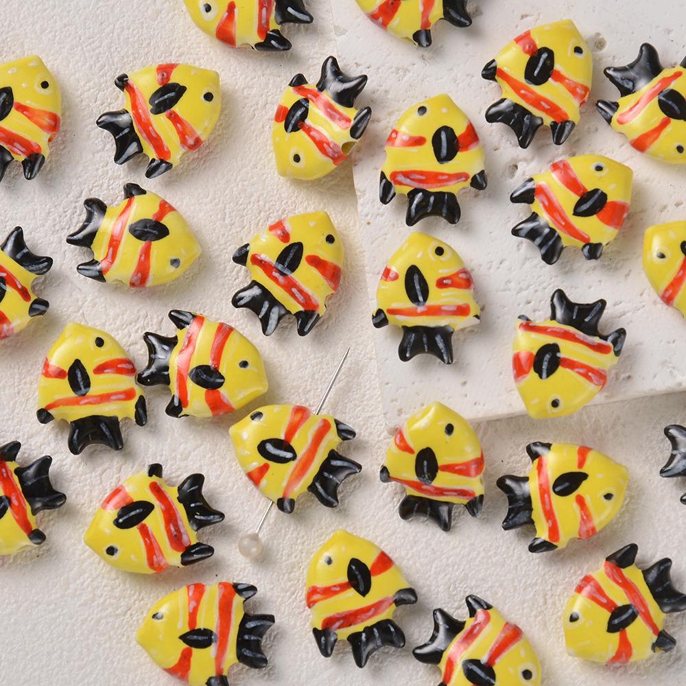 Ocean Series: Cute Tropical Fish Ceramic Beads for DIY Jewelry - Necklace, Bracelet, Phone Lanyard Accessories