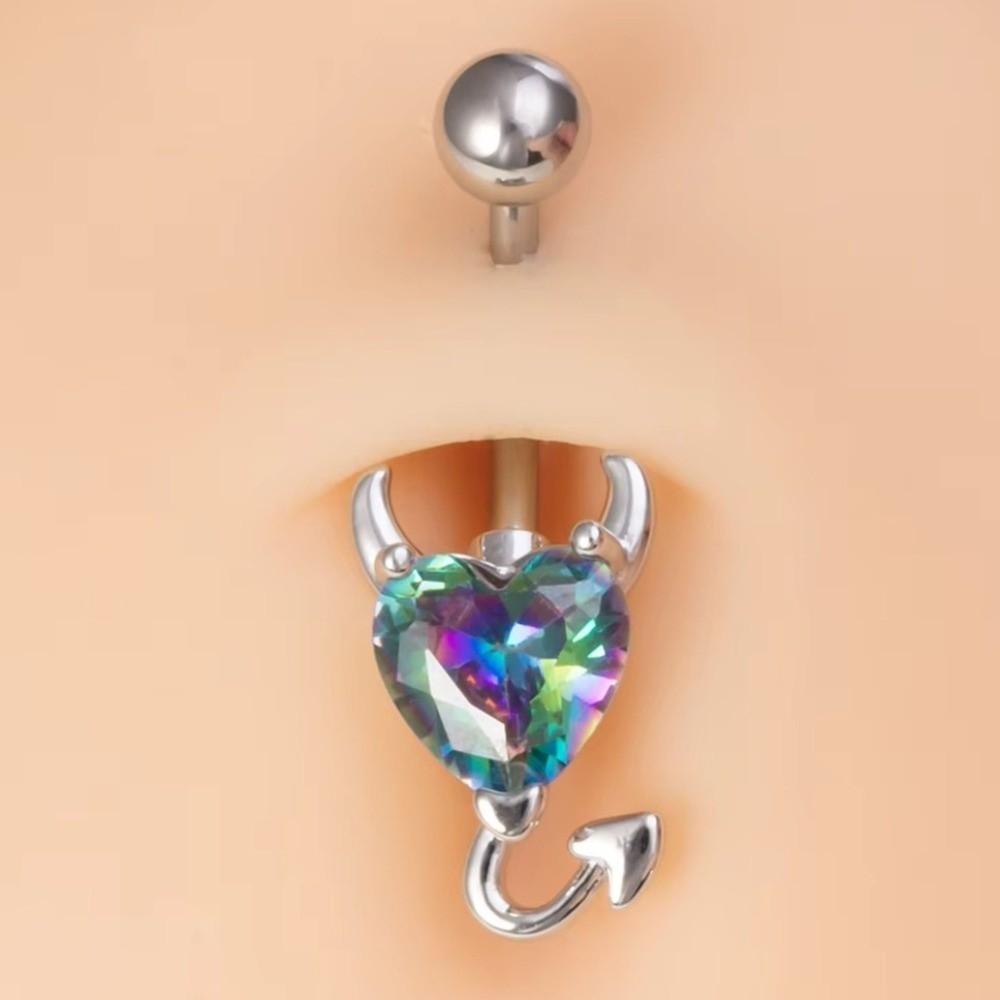 Copper Gem Navel Piercing Zircon Shiny Body Jewelry New Crystal Ball Belly Button Rings  Men