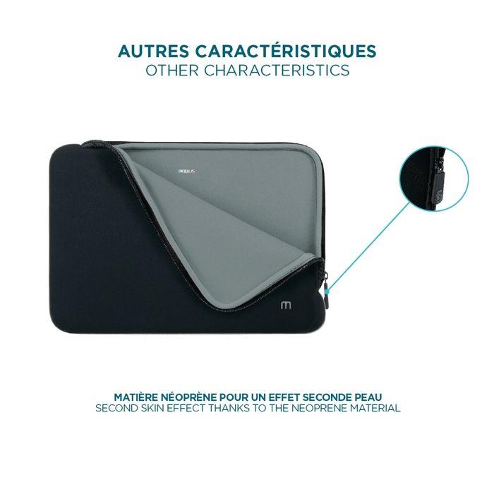 Housse En Néoprène Pour Ordinateur Portable 14-16" - Pochette Pour MacBook Pro - Noir Et Gris - MOBILIS