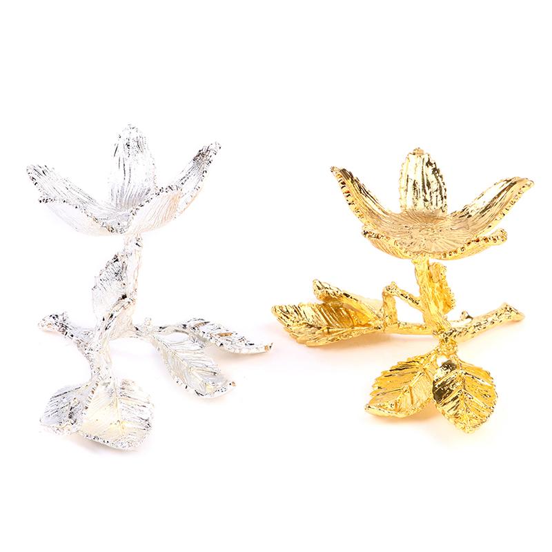 Ball Base Gold Sliver Tree Leaf Shape Metal Holder Sphere Stone Support