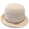 Autumn and winter new knitted basin hat women's elegant top hat upturned along the big head circumference showing the face small belt decorative bucke