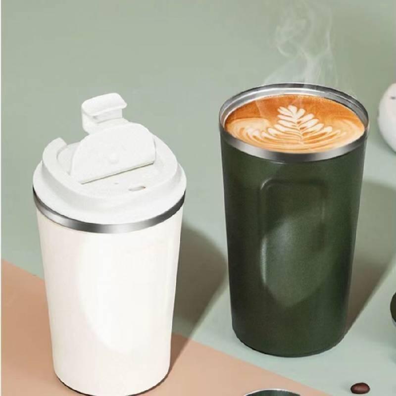 Large Capacity Stainless Steel Vacuum Insulated Coffee Cup Creative Minimalist Car Water Mug