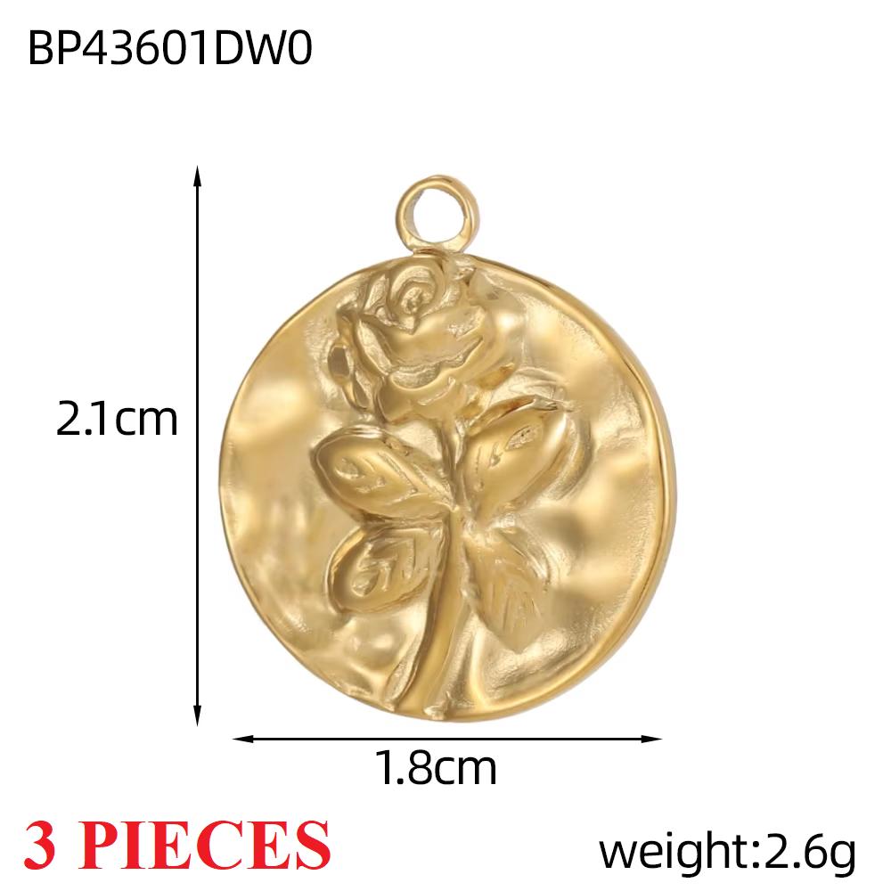 3PCS/LOT CARLIDANA Handmade Gold Plated Stainless Steel Charms, Sun Star Flower Butterfly Pendants for Bracelet Necklace Making
