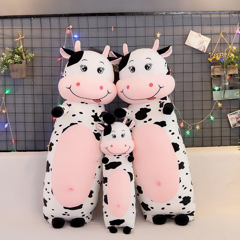 Lovely Creative Milk Cow Plush Pillow Soft Stuffed Cartoon Animal Cattle Doll Bedroom Sleeping Pillow Cushion Gift Kids Toy