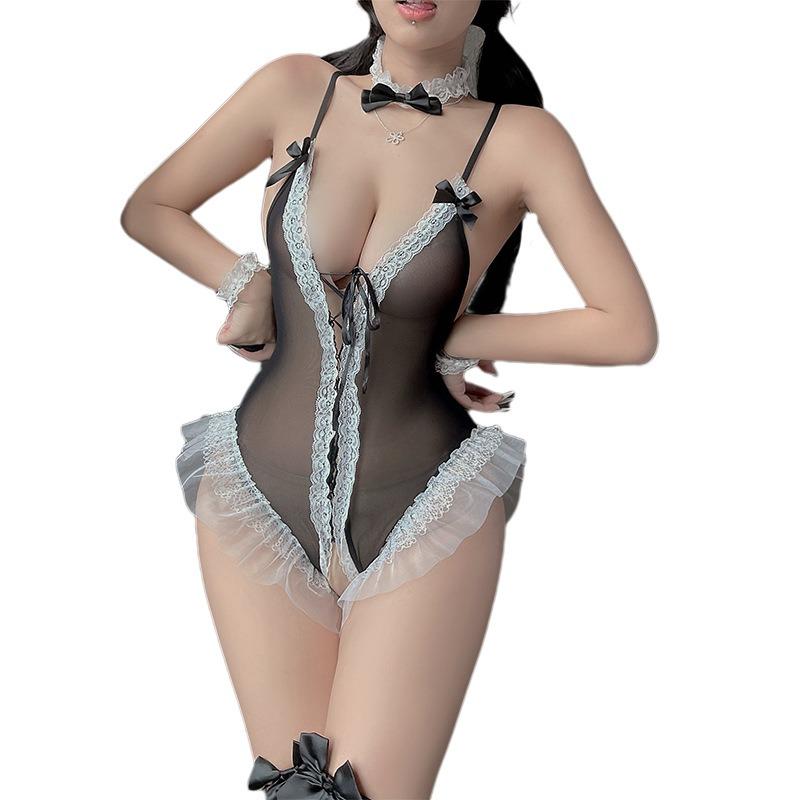 Sexy bunny straps open onesie small chest pure desire perspective love lingerie fashion uniform suit women