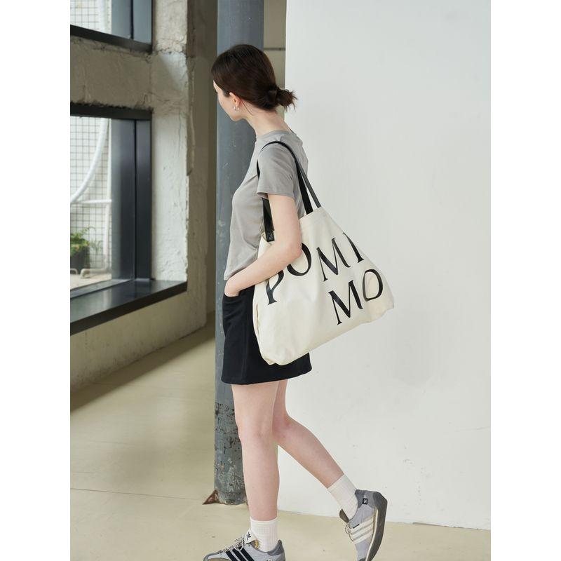 

Pomiimo Horizontal All-Match Letters One-Shoulder Canvas Bag