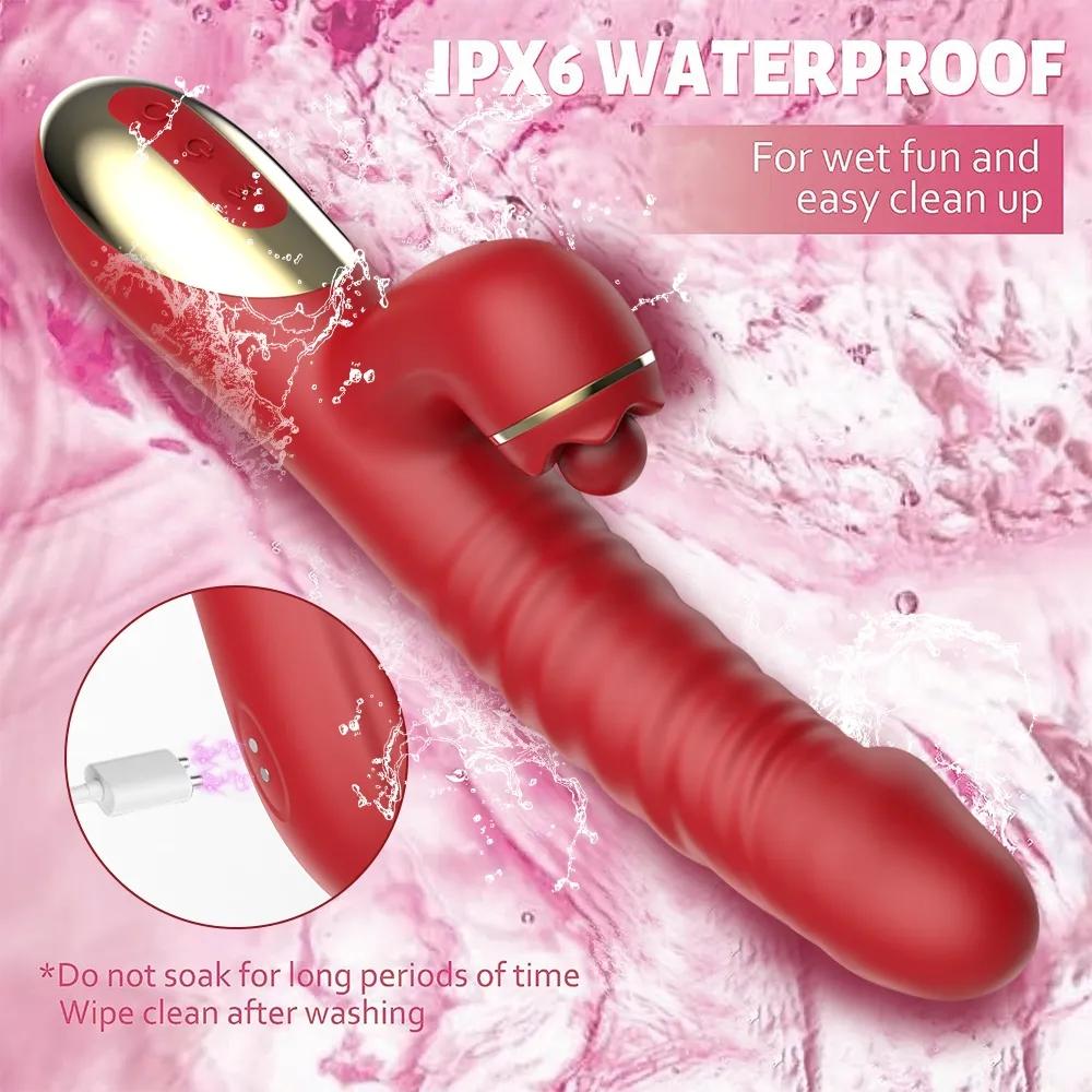 Cunnilingus Vibrator Retractable Swivel Dildo Clitoral Stimulator Female Intimate Sex Toys Female Dildo G-spot Vibrator Masturbator Vagina Vibrator