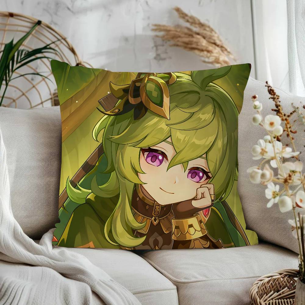 Collei Genshin Impact 45*45cm Cushion Cover Pillow Cover Decor Pillowcase Home Pillowcase For Couch Pillow