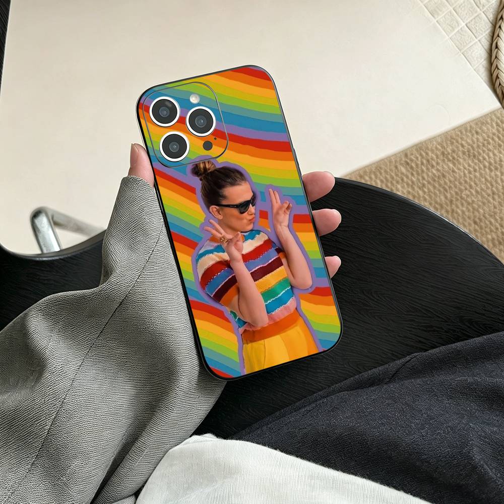 

Actor Millie Bobby Brown Phone Case For iPhone 17, 16,15,14,13,12,11 Plus,Pro Max, Others Soft Black Cover iPhone11PROMAX