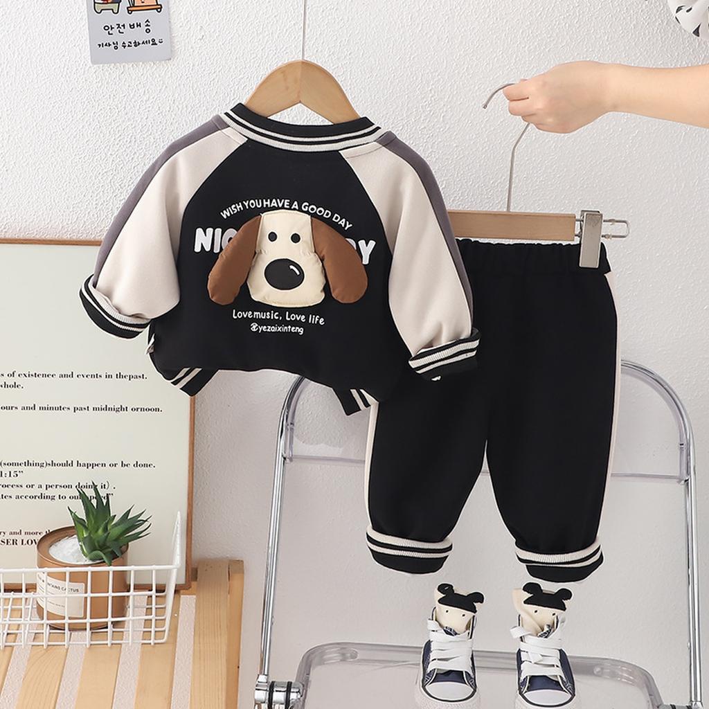 Kids Casual Long-Sleeve Set, Comfortable Daily Wear Outfits