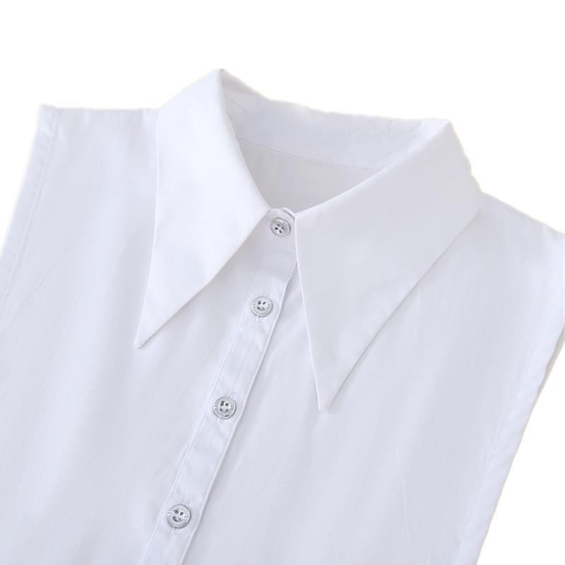 Fake Collar Blouse Shirt Solid Color Large Size With Versatile Inside Fake Collar Independent Packaging