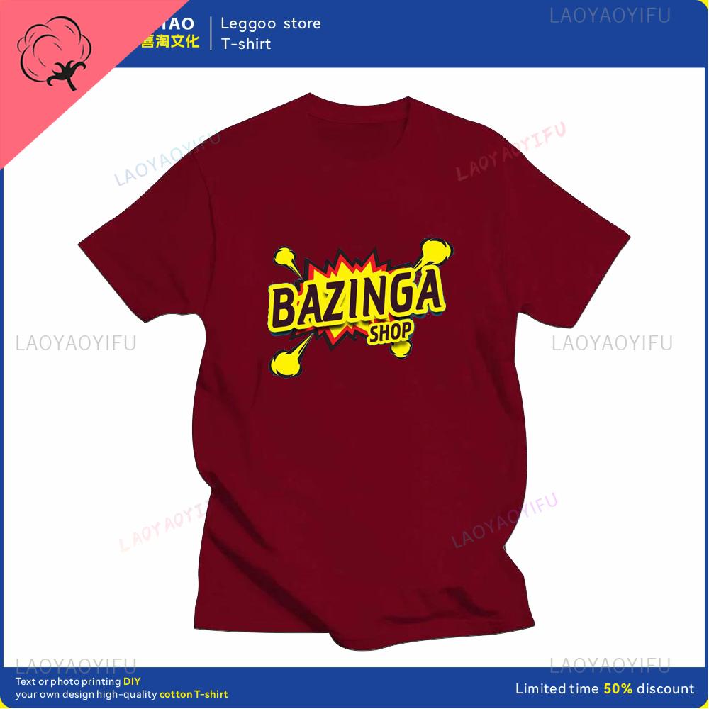 Big Bang Theory Bazinga Tshirt Mens Cotton Shortsleeved Sheldon Cooper Casual Everyday Streetwear