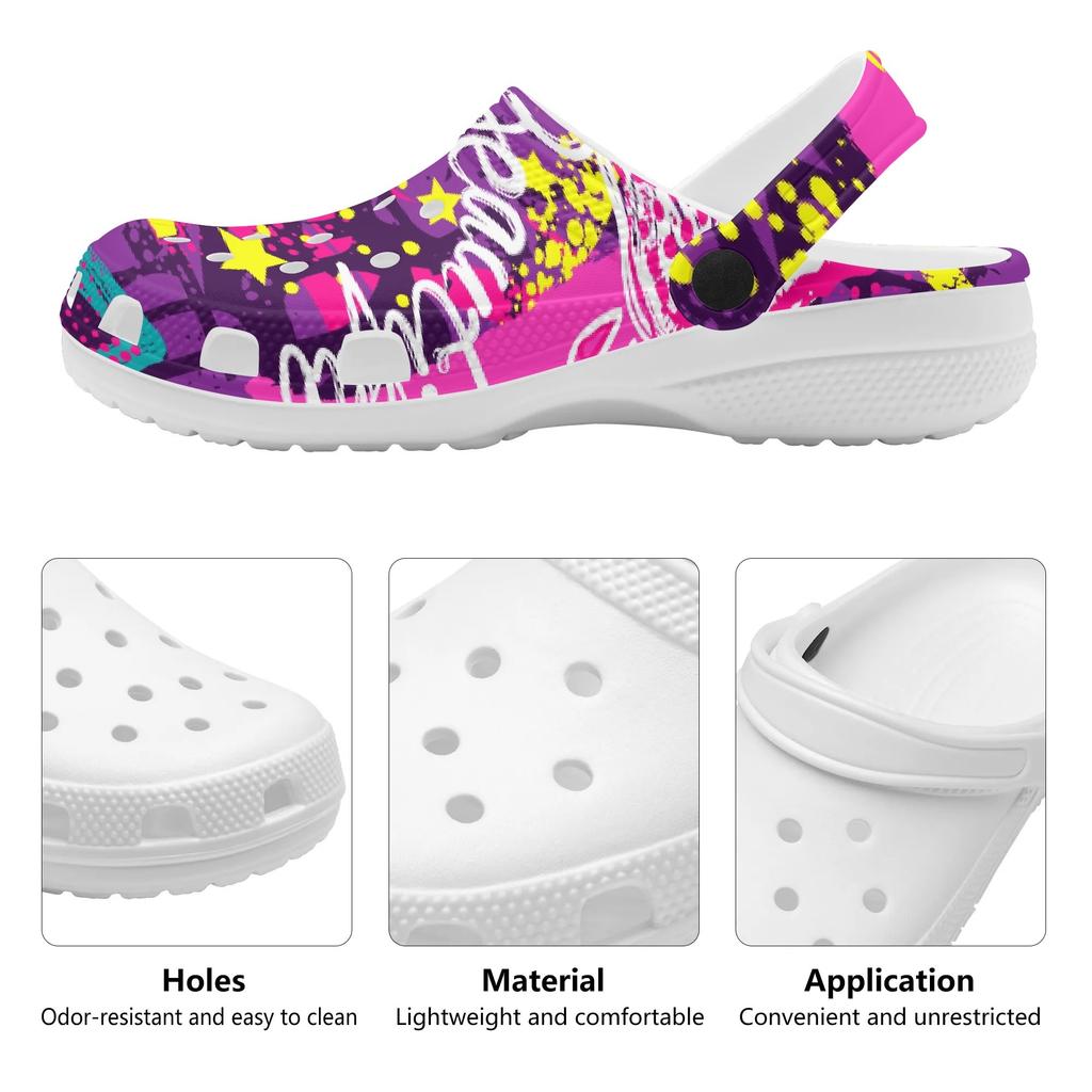 Printed Garden Shoes EVA Clogs Women Men Lightweight Breathable Slip On Beach Pool Bathroom Home Summer Sandals Daily Sandals