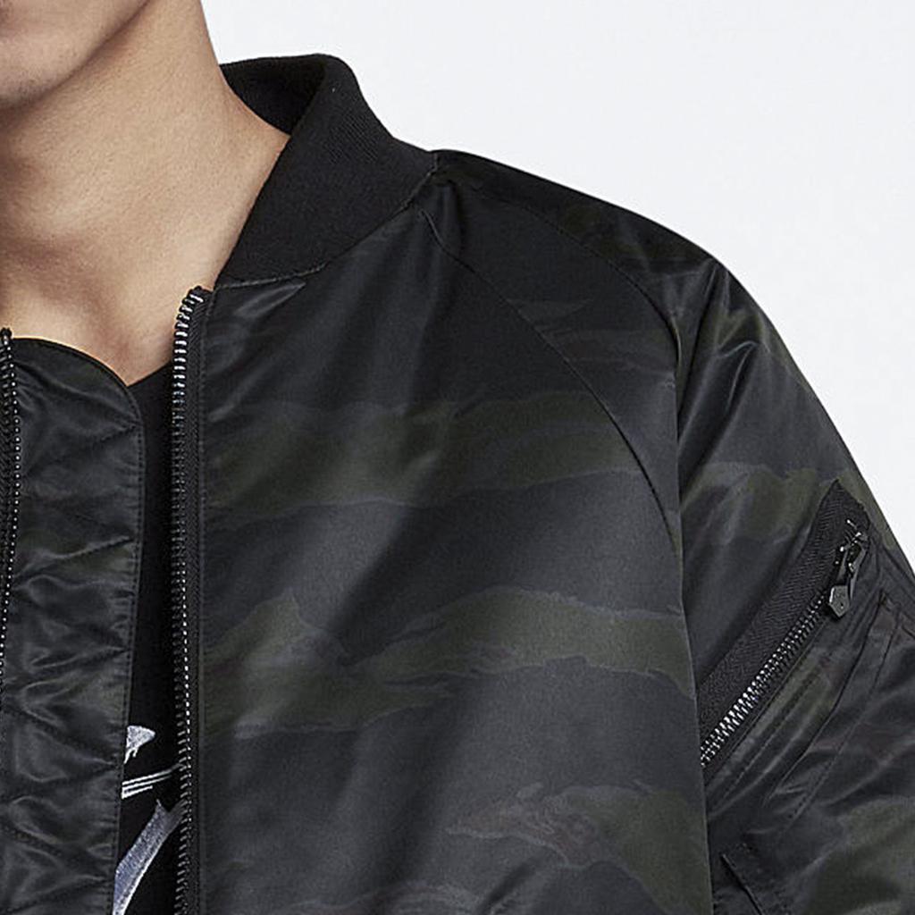 Jordan Sport Casual Long Sleeve Zip Cotton Jacket Men Tops Black AH0687-013