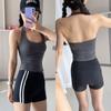 European and American Style Halter Neck Seamless Beauty Back Push-Up Sports Bra for Women, Shockproof Quick-Dry Yoga Vest, Running Bra for Outerwear