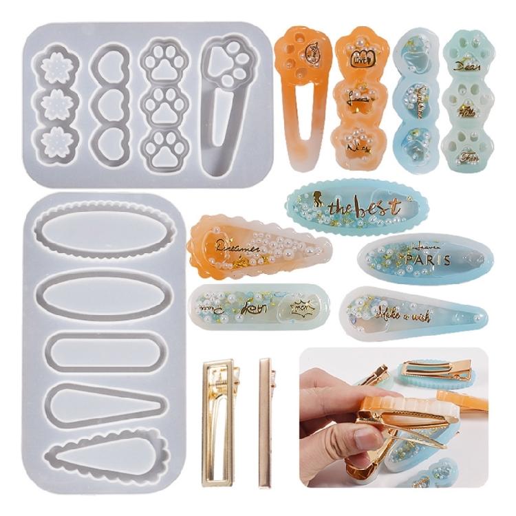 Silicone Resin Moulds Silicone Jewelry Mould for Hair Clip Hair Barrettes Making