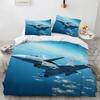 3D Fashion Plane King Queen Duvet Cover Aircraft Theme Bedding Set Kids Boys Men Sunset Airplane Polyester Comforter Cover