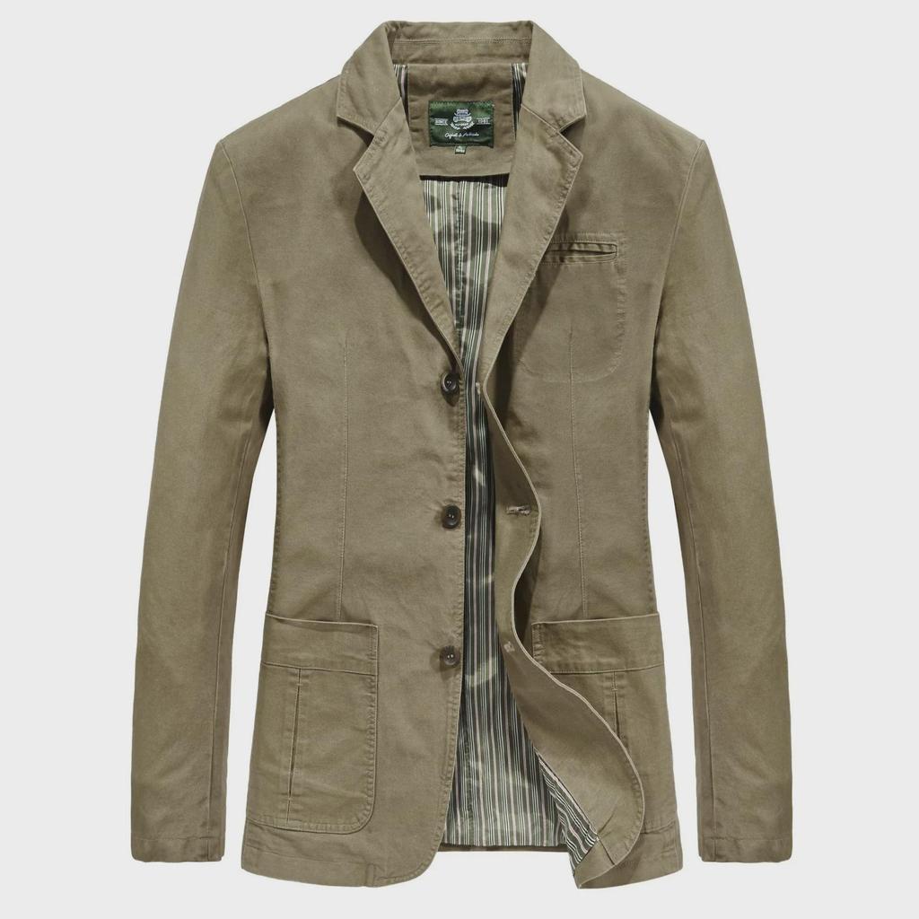 Chaqueta de Solapa de Algodón Puro para Hombre, Talla Grande, Traje Casual Versátil, Modelo 817 Primavera/Otoño 2021
