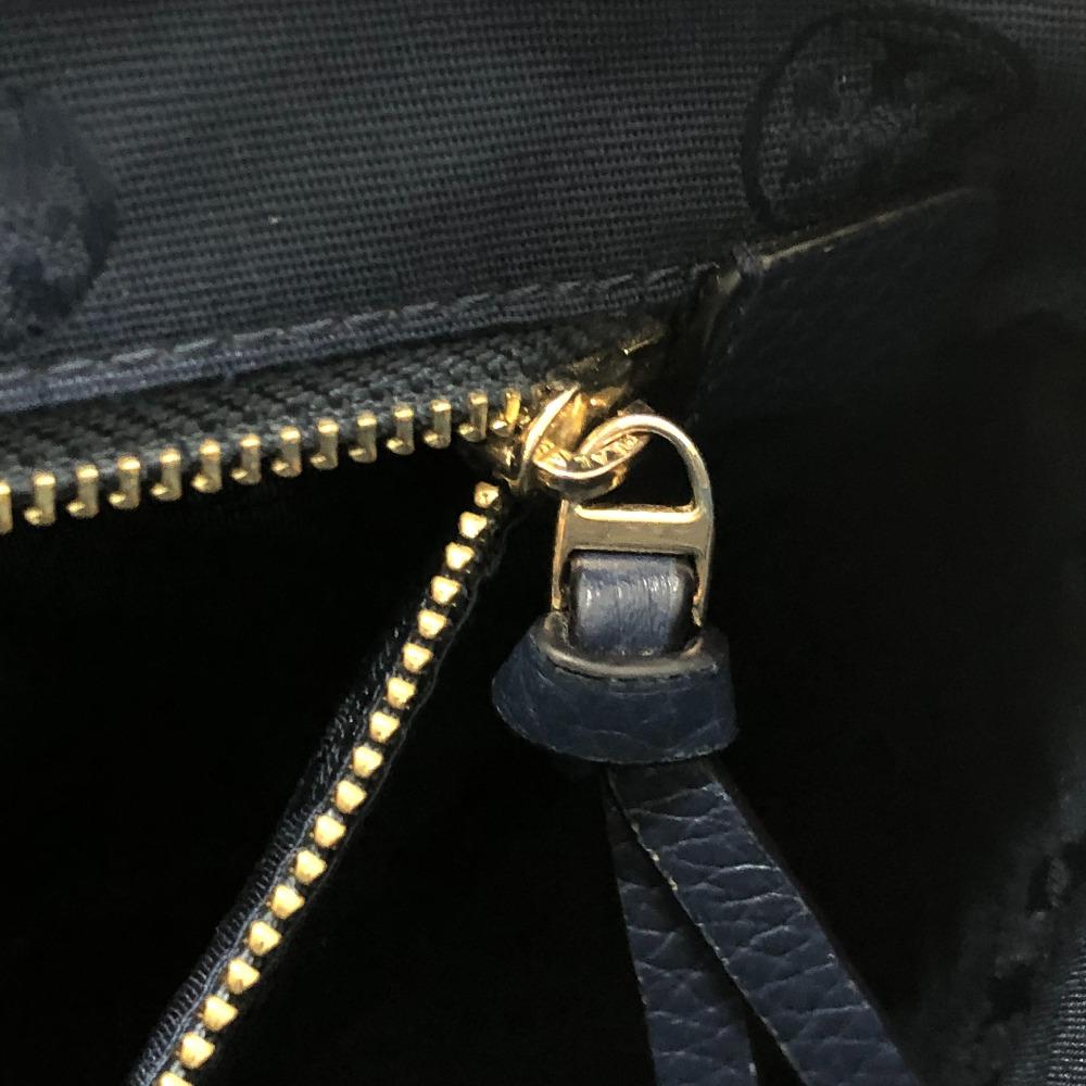 Tory Burch Logo fringe Shoulder Bag Leather blue/SilverHardware