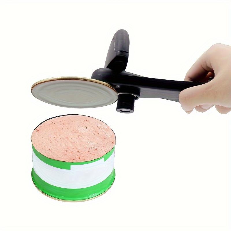 4 in 1 Stainless Steel Manual Can Opener with Removable Non Slip Handle , Portable, Safe , Smooth Cutting for Cans, Lids, Bottle Caps , Beer Caps