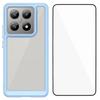 For Xiaomi 14T Phone Case WANLONFENG XC Series TPU Acrylic Cover with Tempered Glass (Big Lens Hole)
