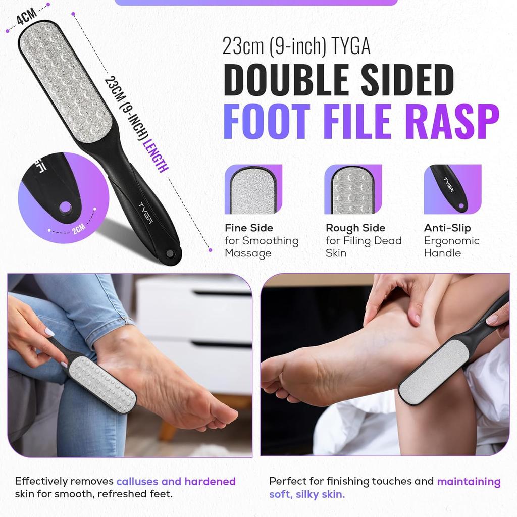 1/2pcs 304 Stainless Steel Foot File, Double Sided Callus Remover, Professional Pedicure Tool for Dead Skin & Hard Callus