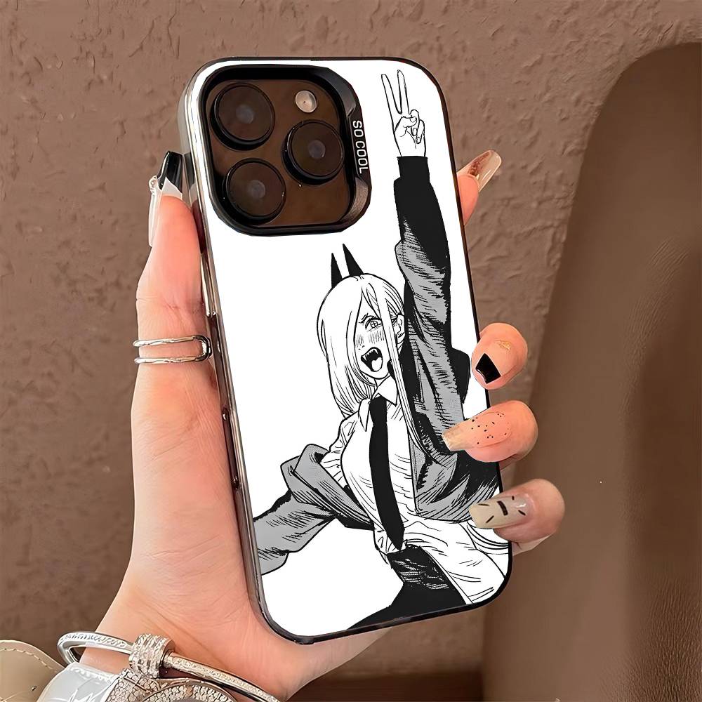 

Чехол для телефона Человек-бензопила для iPhone 17 17Air 16 15 14 13 12 11 Pro Max Plus Цветной Серебристый iPhone 14 Pro