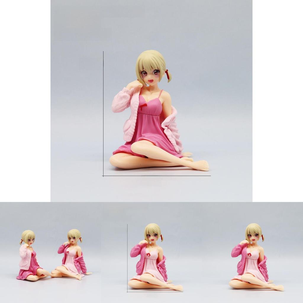 Lycoris Recoil Nishikigi Chisato Pvc Figure With Sitting Pose For Collectors And Fans