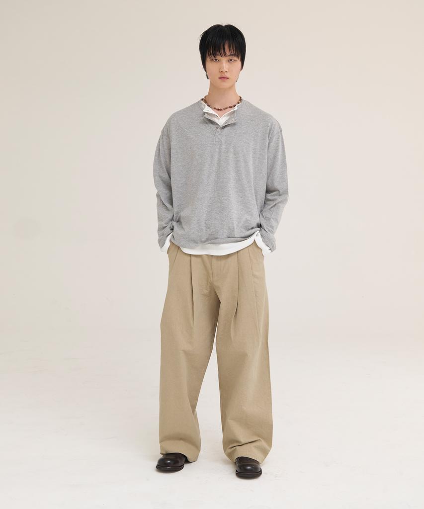 Akesi Harrison Wide Chino Pants_Washed Beige