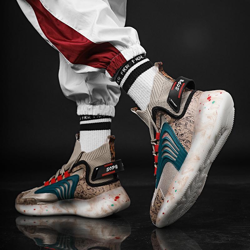 35-47 Unisex Modetrend Sommer Fliegende gewebte atmungsaktive große High-Top-Sport-Fitness-Schuhe